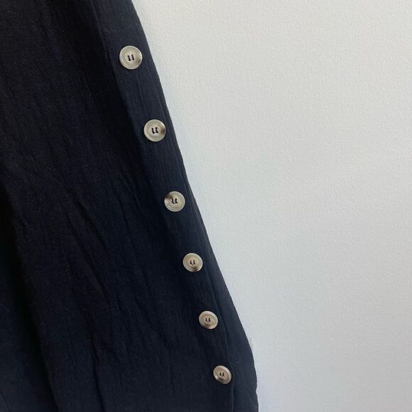 Lulus Black Wide Legged Side Button Pants - XS - Picture 3 of 6
